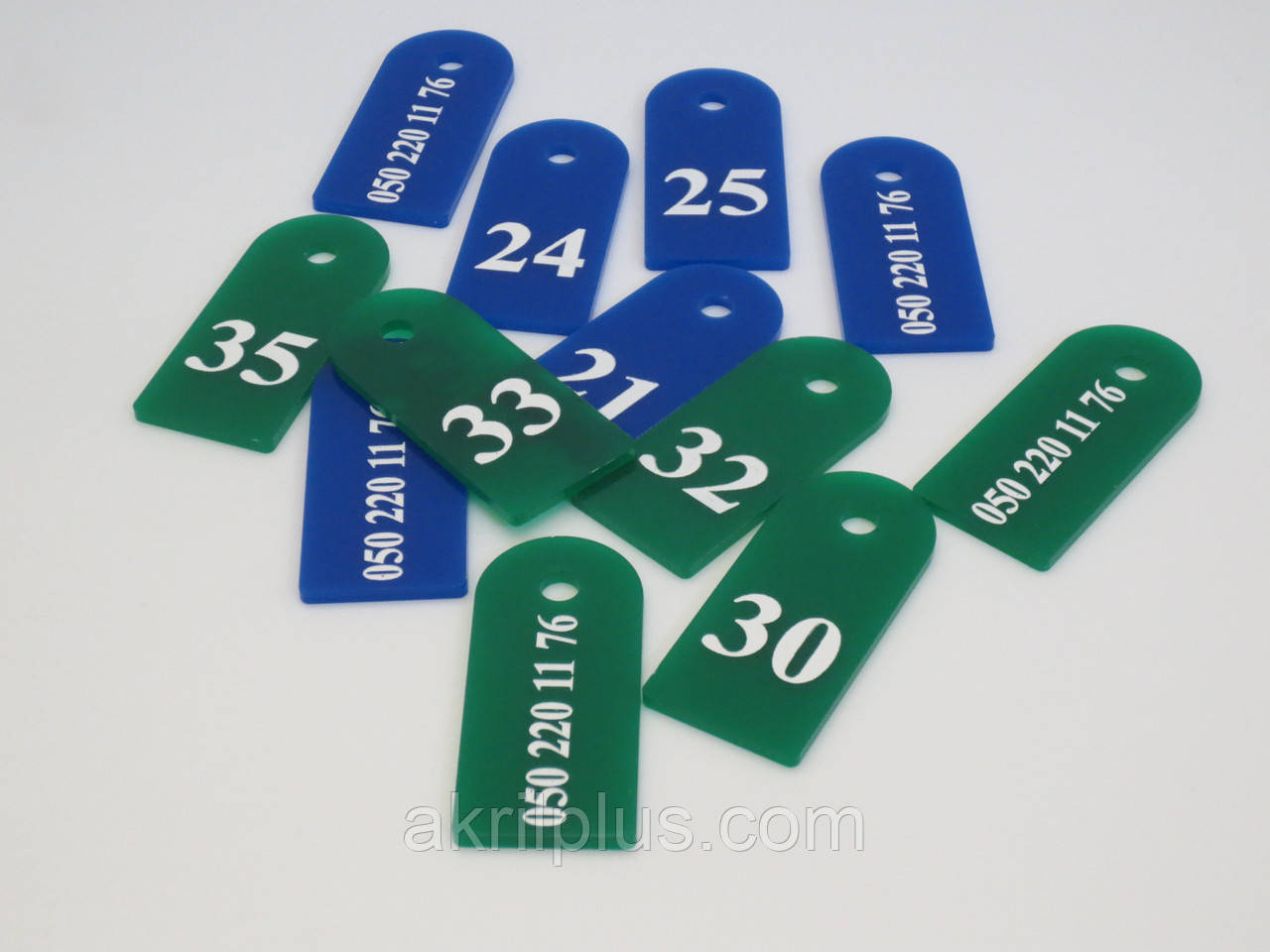 Номерки для камери зберігання з гравіюванням 70*30 мм, фото 1