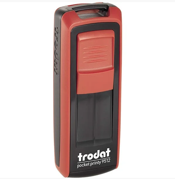 Оснащення для штампа пластикова прямокутна кишенькова Trodat Mobile Printy 9512 47х18 мм червона