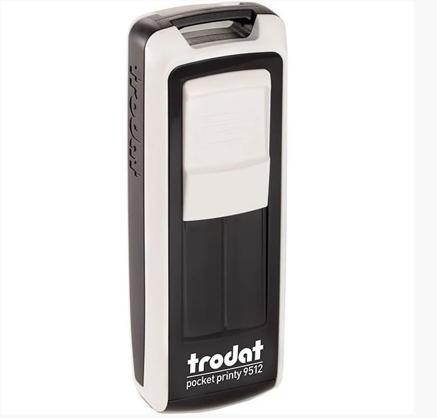 Оснащення для штампа пластикова прямокутна кишенькова Trodat Mobile Printy 9512 47х18 мм біла