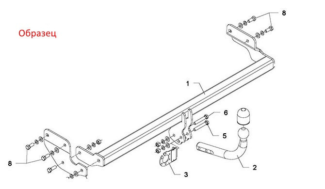 Фаркоп Opel Astra H 5dv., шт