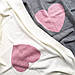 Плед в'язаний Ohaina Heart 140x100 Silver + pink, фото 5