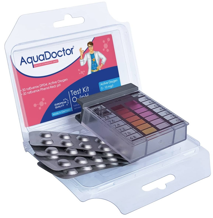 Тест на активний кисень і pH таблетковий / AquaDoctor Test Kit O2/pH (20 тестів)