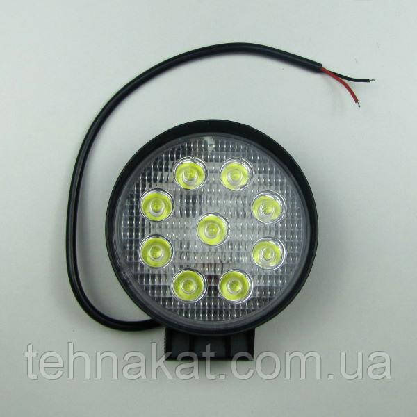 Фара LED круглая 27W широкий луч - фото 1 - id-p1070039473