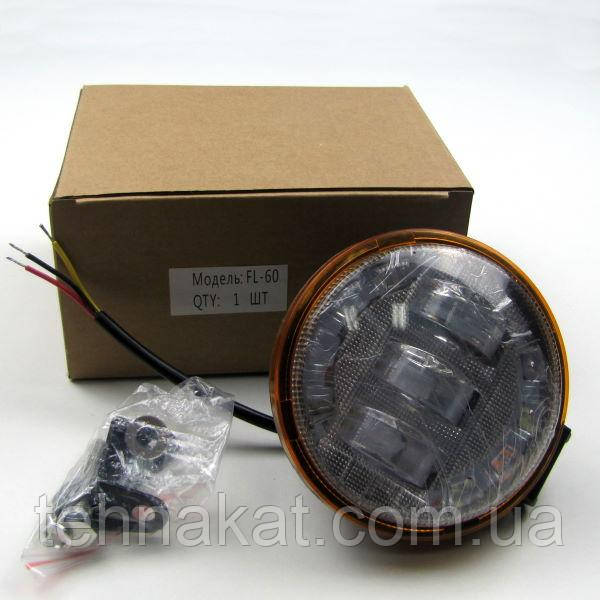 Фара LED круглая 30W + LED кольцо - фото 3 - id-p1200429958