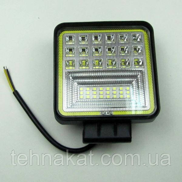 Фара LED квадратная 126W 42 лампы + LED кольцо - фото 1 - id-p1200429967