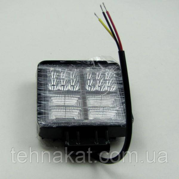 Фара LED квадратная 48W широкий луч + рассеиватель - фото 1 - id-p1200429965