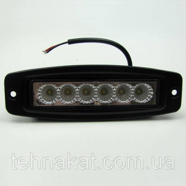 Фара LED прямоугольная 18W 6 диодов внутренняя - фото 1 - id-p1200429968