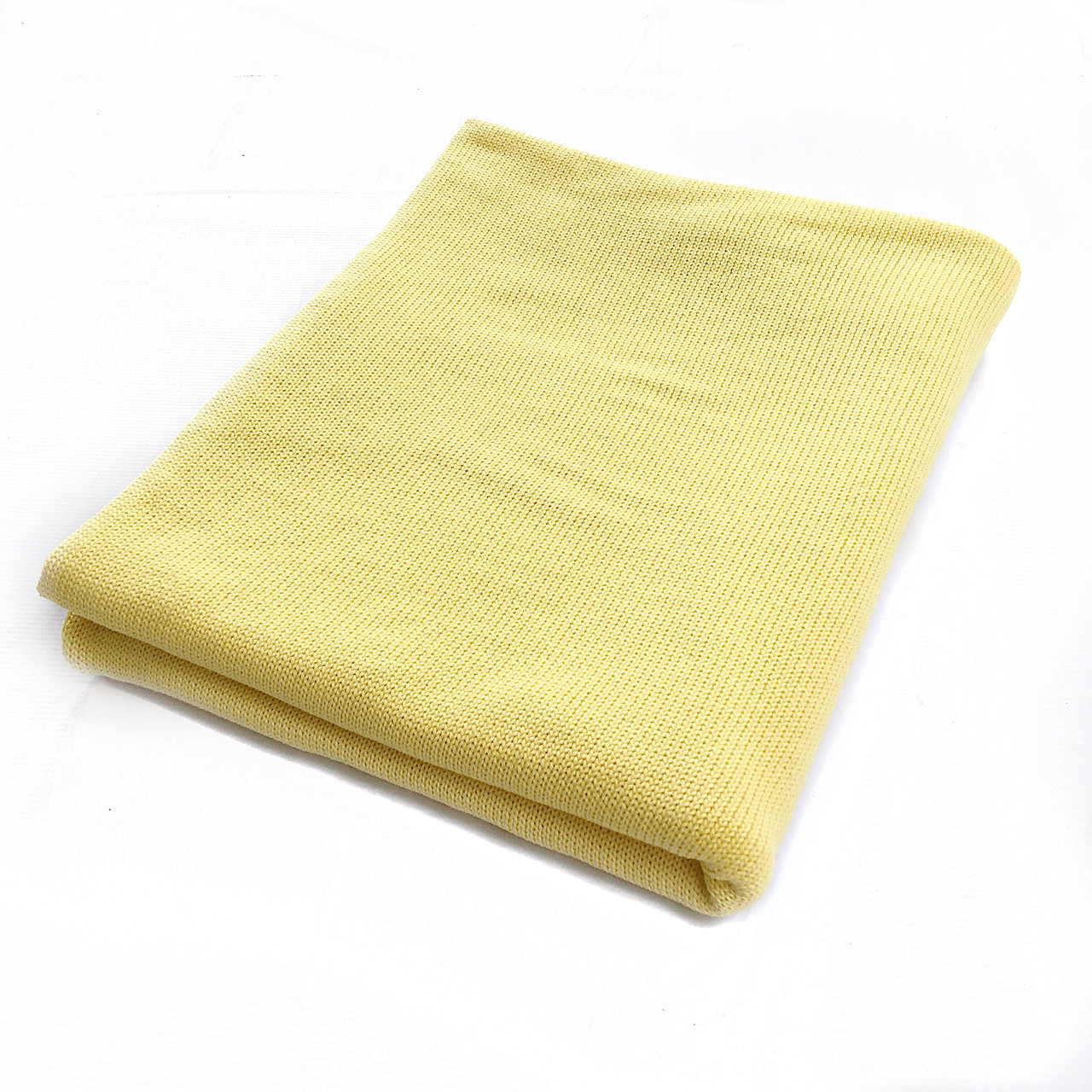 Плед в'язаний Ohaina cotton 160x130 Light Yellow