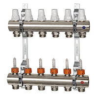 Коллектор отопления с расходомерами 1" х 8 выходов ICMA(Икма)