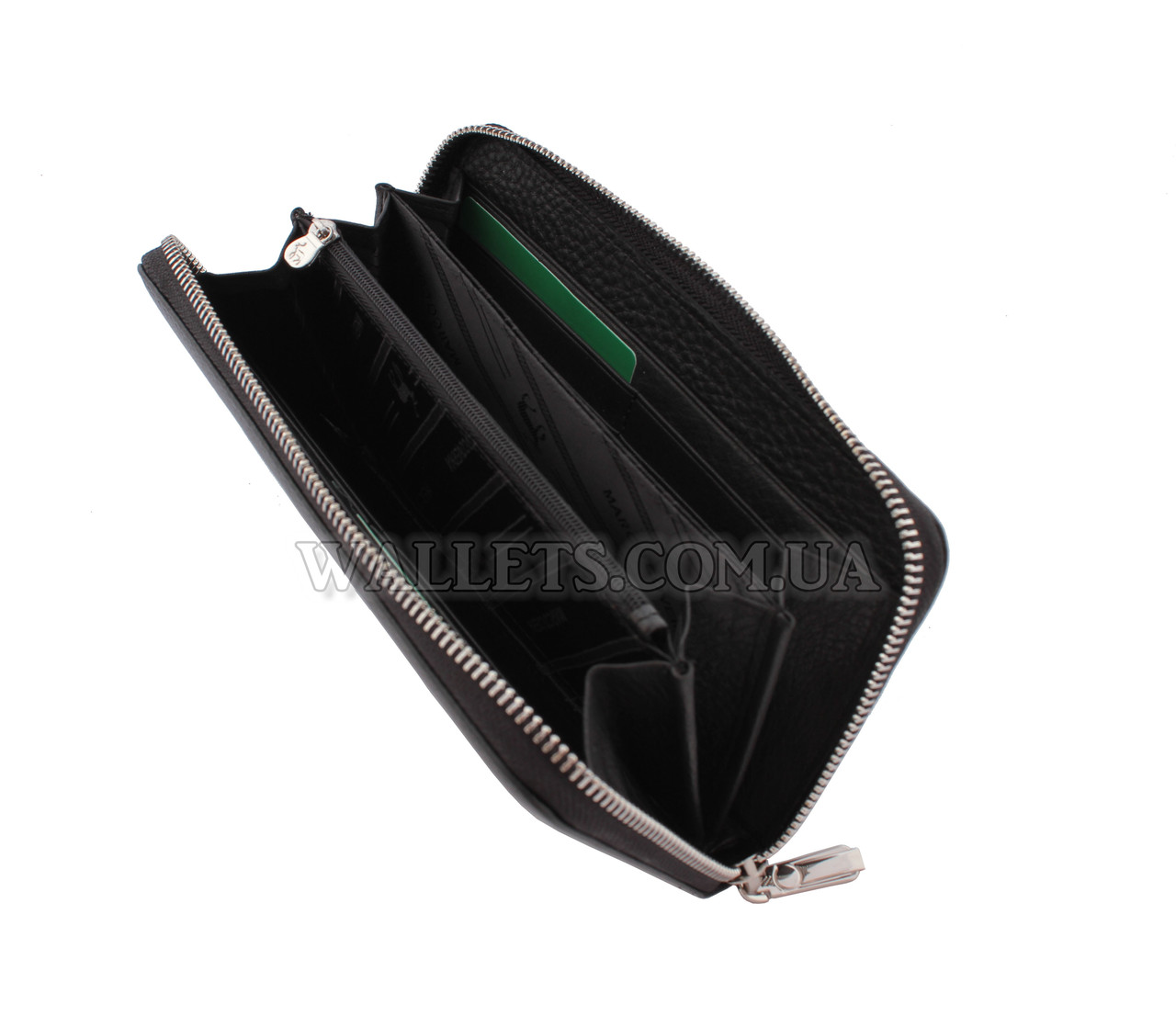 Шкіряний гаманець-барсетка MARCO COVERNA, чорний, 1 блискавка