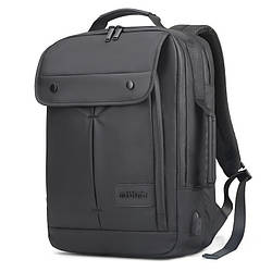 Компактный городской портфель-сумка-рюкзак-брифкейс 4в1 Arctic Hunter B00325 с USB портом, 20л Черный/900D