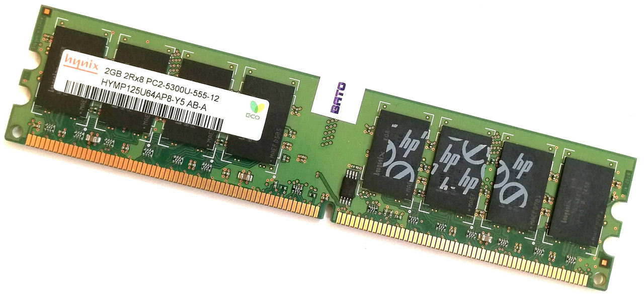 Оперативна пам'ять Hynix DDR2 2Gb 667MHz PC2 5300U CL5 (HYMP125U64AP8-Y5 AB-A) Б/В
