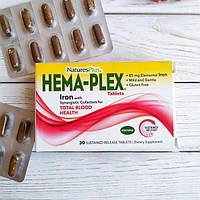 Nature's Plus "Hema-Plex" для здорового стану крові 30 таблеток з тривалим вивільненням