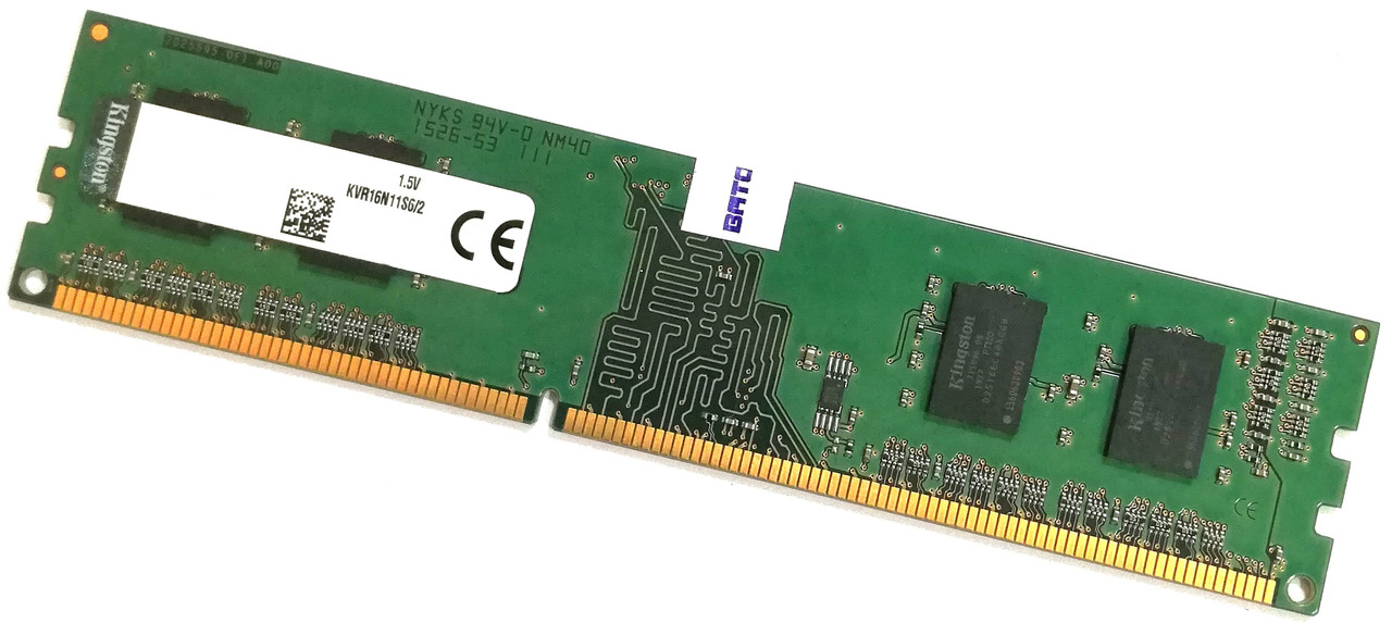 Оперативна пам'ять Kingston DDR3 2Gb 1600MHz PC3-12800U 1R16 CL11 (KVR16N11S6/2) Б/В, фото 1
