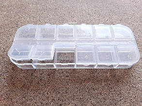 Органайзер пластиковий прозорий з номерними осередками 12 осередків