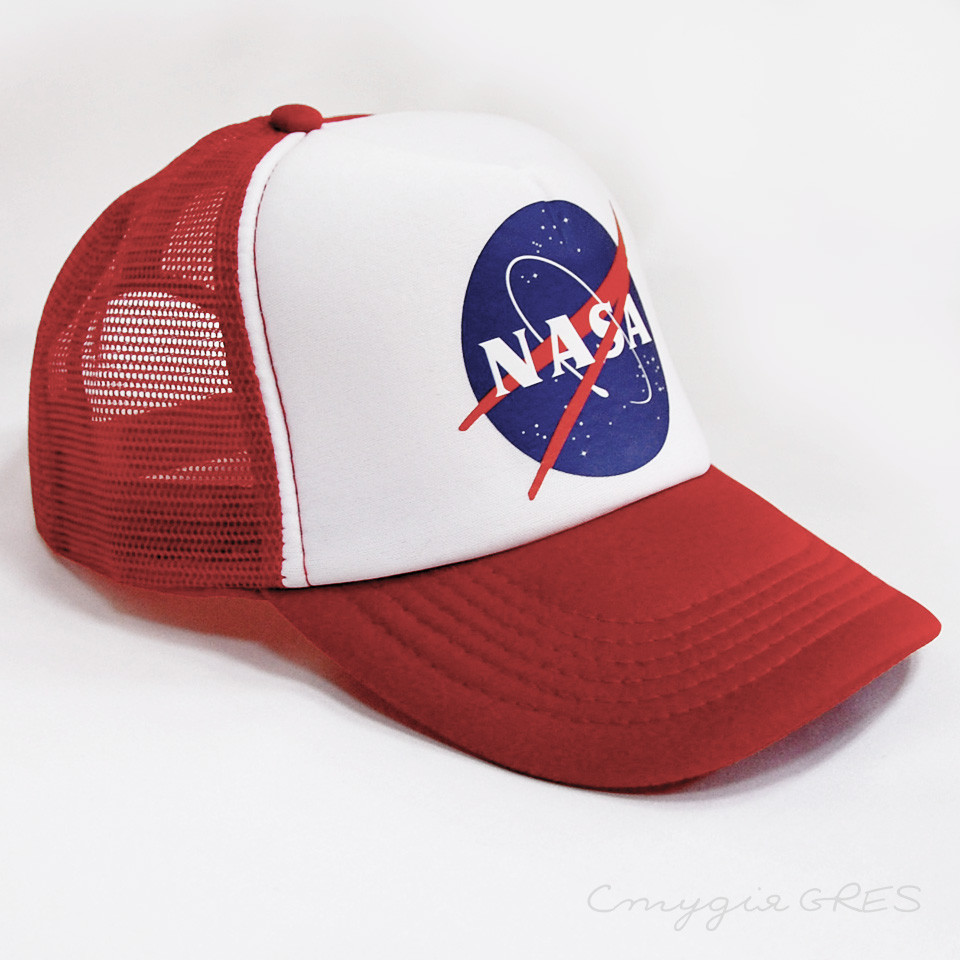 Бейсболка NASA червона з сіткою