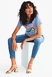 Яскрава жіноча бавовняна футболка від C&A Yessica, розмір XS-S, фото 2