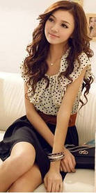 Плаття літнє в горошок приталене, Сукня жіноча літня елегантна