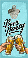 Настінна відкривачка для пляшок Beer party 32*15 см (ODP_20J013)