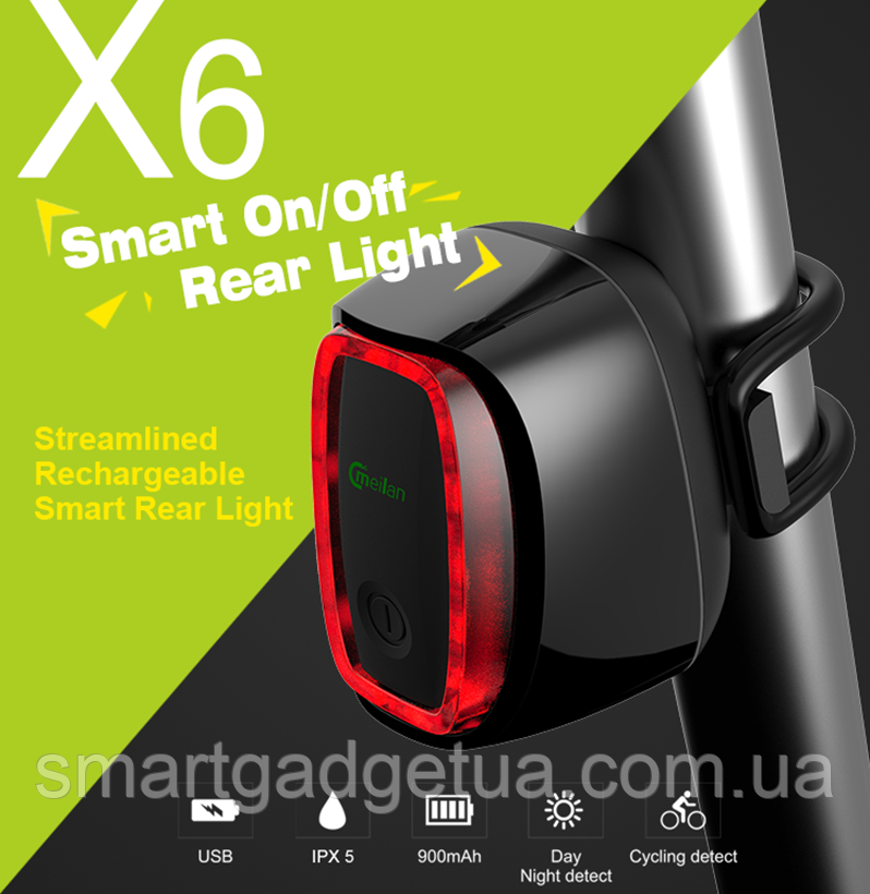 Оригінальне Заднє Професійне вело ліхтар фара Meilan X6, Сmeilan X6