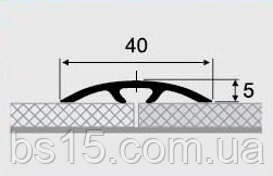 Порог алюминиевый 19А 0,9 метра тик 3х40мм скрытое крепление - фото 4 - id-p161256466