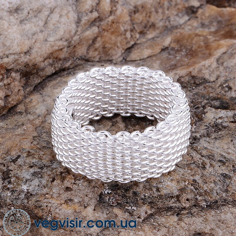 Шикарне вишукане жіноче широке кільце плетене стерл. ср. проба tiffany