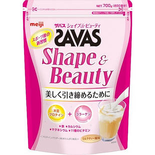 MEIJI SAVAS Shape & Beauty соєвий протеїн, рибний колаген, вітаміни, мінерали, 700 грамів 50 порцій