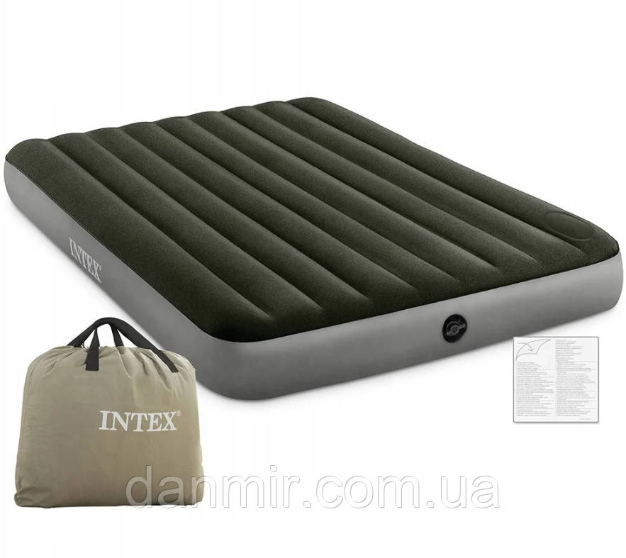 Надувний матрац Intex 64763 (203*152*25 см), з ножним насосом