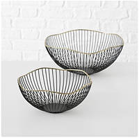 Набір двох фруктовниць із металу в чорному кольорі