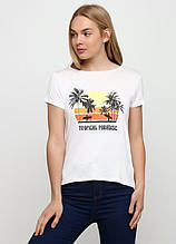 Стильная женская футболка с красивым принтом от C&A Yessica, Германия, М