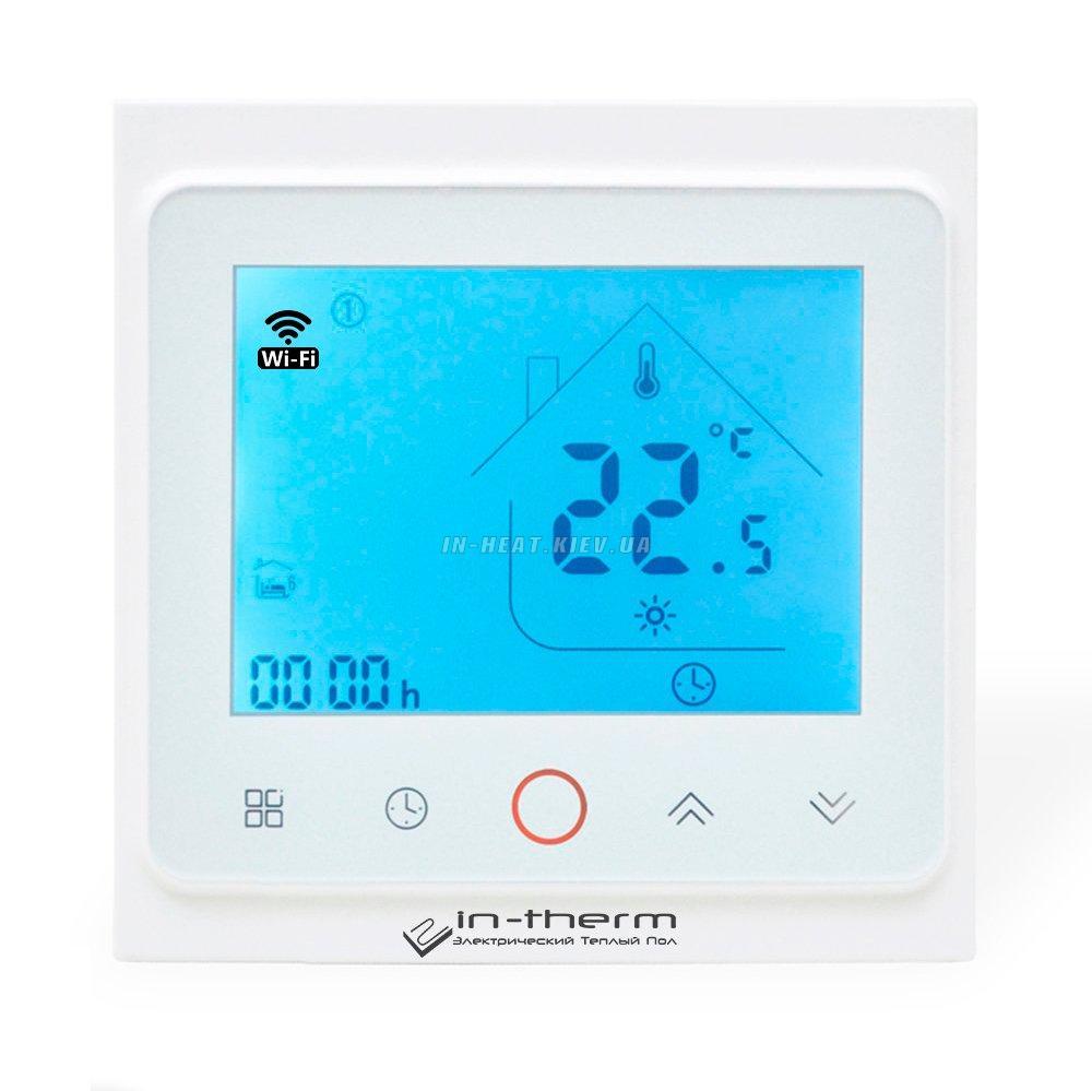 Програмований терморегулятор із WiFi для системи теплої підлоги In-Therm PWT002 Білий
