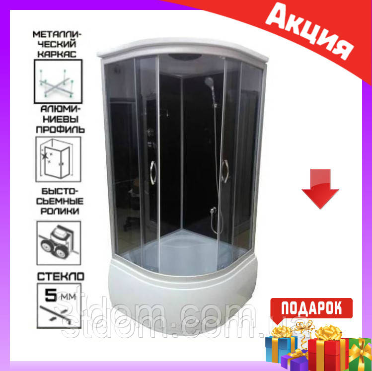 Гідромасажний бокс 80x80x215  см без електроніки Atlantis AKL 1325P (GR) ECO