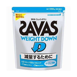 MEIJI SAVAS Weight Down соєвий протеїн, екстракт гарцинії, вітаміни, мінерали, смак йогурту, 1050 г 50 порцій