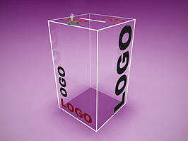 Ящик для продажу, анкет, листів із замком 400х800х400 мм (Товщина акрилу: 4 мм;  Брендування: