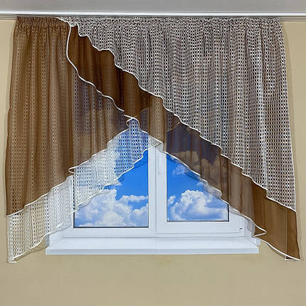 Фіранка на кухню №420 коричнева, фото 1