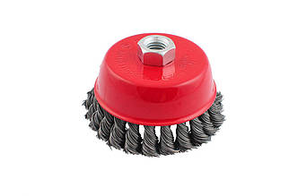 Щітка торцева Intertool BT-2075 75 мм плетена для УШМ, для роботи з деревом, бетоном і металом