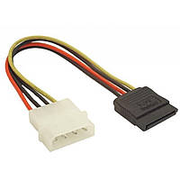 Кабель SATA живлення Molex->SATA (15 pin Power) 0.15 m Atcom (3798) різнокольоровий ()