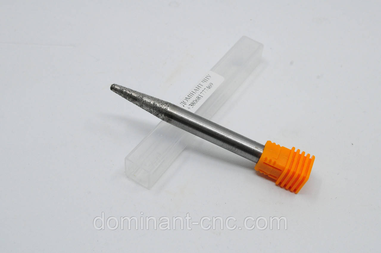 Фреза алмазна спеченна конусна D6*d2*l20*L75