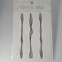 Стрічка гнучка для дизайну нігтів 3D JoyFul Nail біло-чорна
