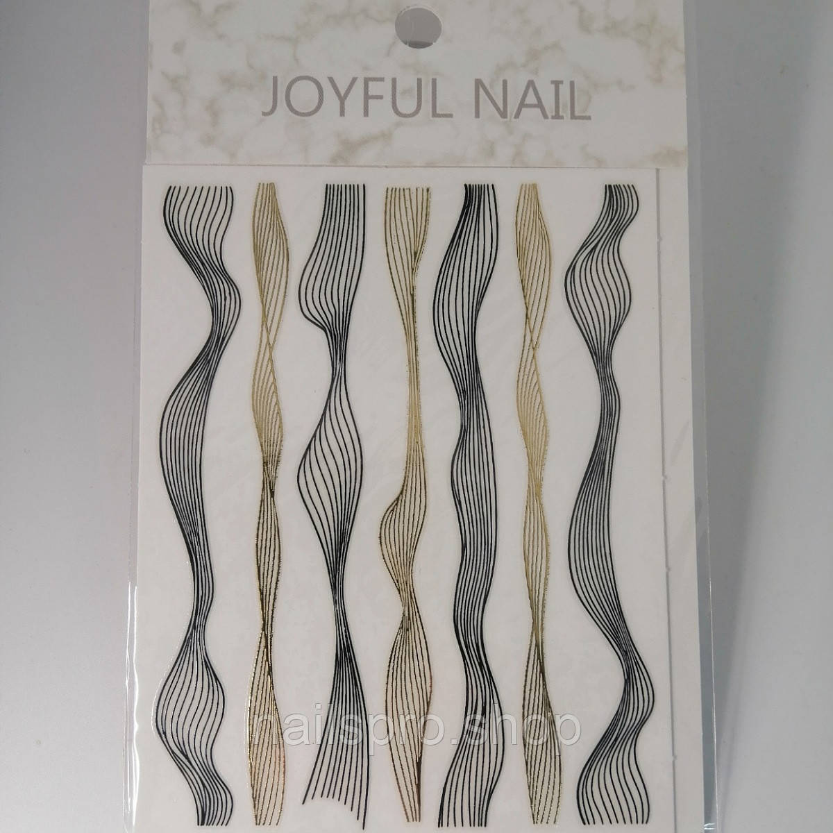 Стрічка для дизайну нігтів 3D JoyFul Nail чорно-золота