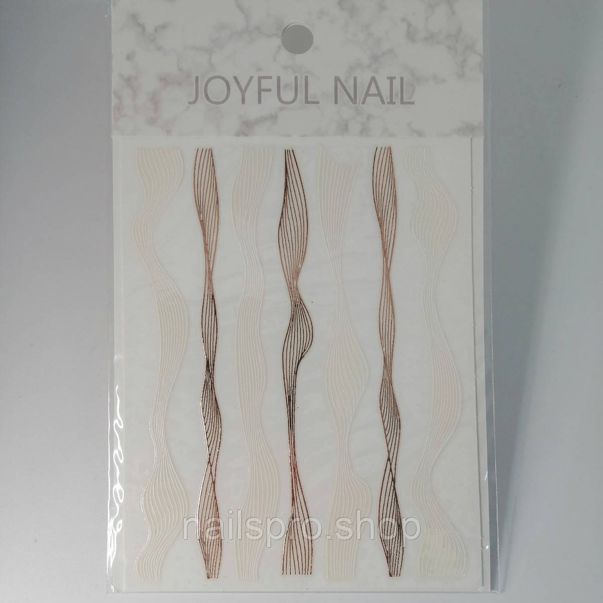 Стрічка 3D JoyFul Nail біло золота