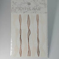 Стрічка для декору  нігтів 3D JoyFul Nail біло золота