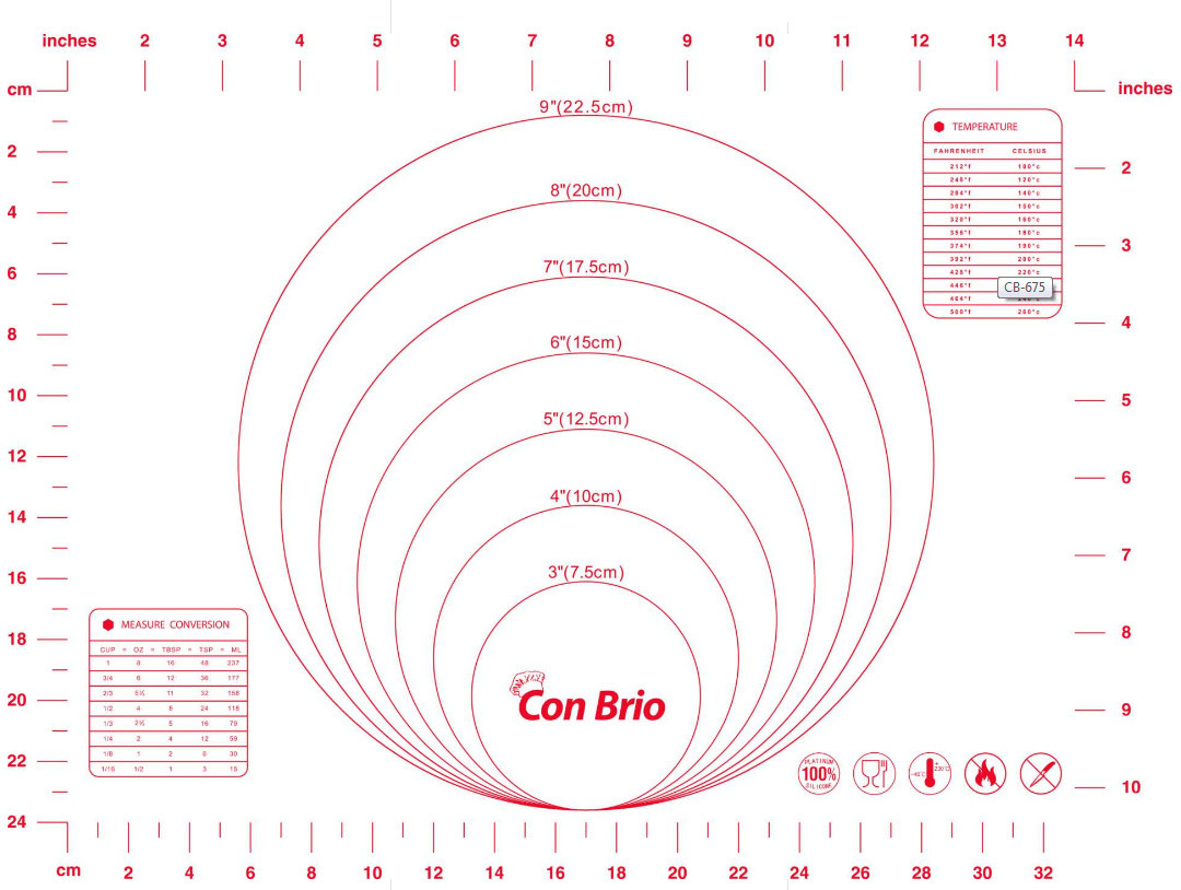 Силіконовий килимок 30*40 см червоний Con Brio CB-675