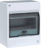 Щит на 6 модулів накладний із прозорими дверцятами Hager Cosmos VD106TD