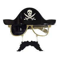 Очки Одноглазый пират (PIRATE) с усами и шляпой