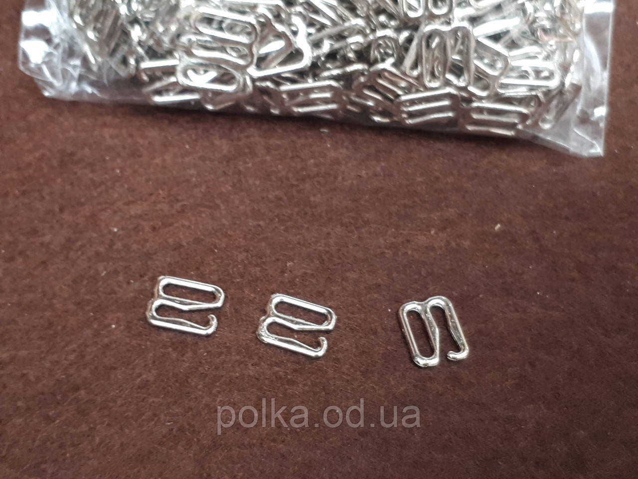 Гачок 10 мм срібло метал (1уп-100 шт., 1000 шт.)