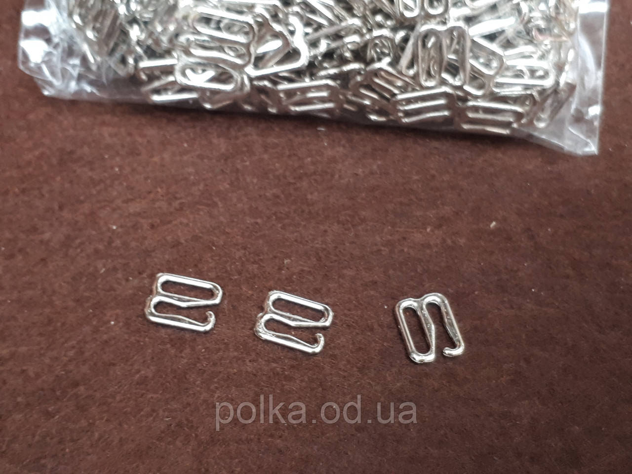 Гачок 10 мм срібло метал (1 паковання = 1000 шт.), фото 1