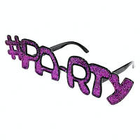 Очки карнавальные "Party" king size без стекол, в фиолетовых блестках