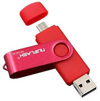 OTG USB Флеш накопитель 64GB Nuiflash micro USB Красный