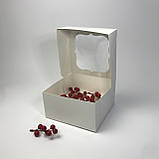 Коробка для капкейків (4 шт), 170*170*90 мм, з вікном, біла, фото 4